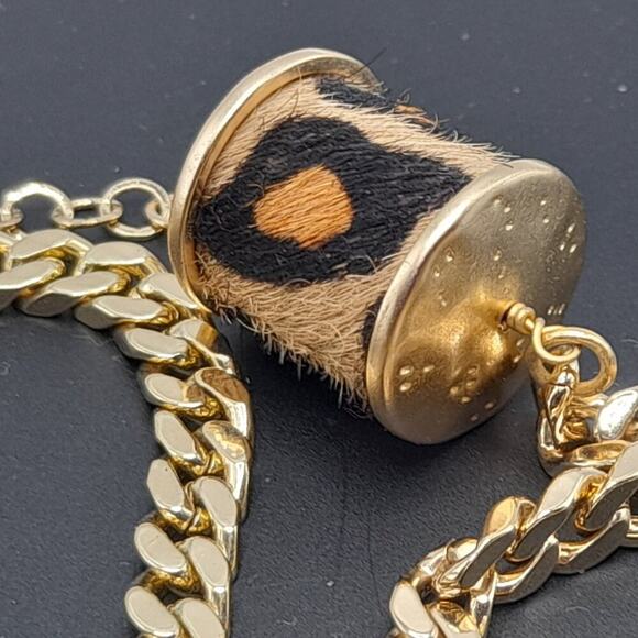 Chico's Animal Print Beaded Chain Belt or Long Necklace, 40 Inches - Picture 4 of 10